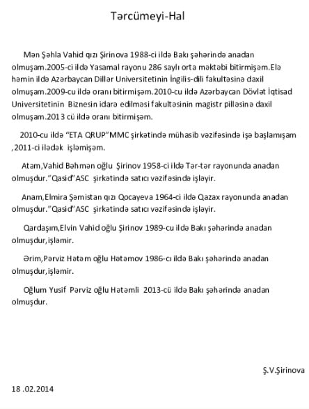tercumeyi hal numuneleri